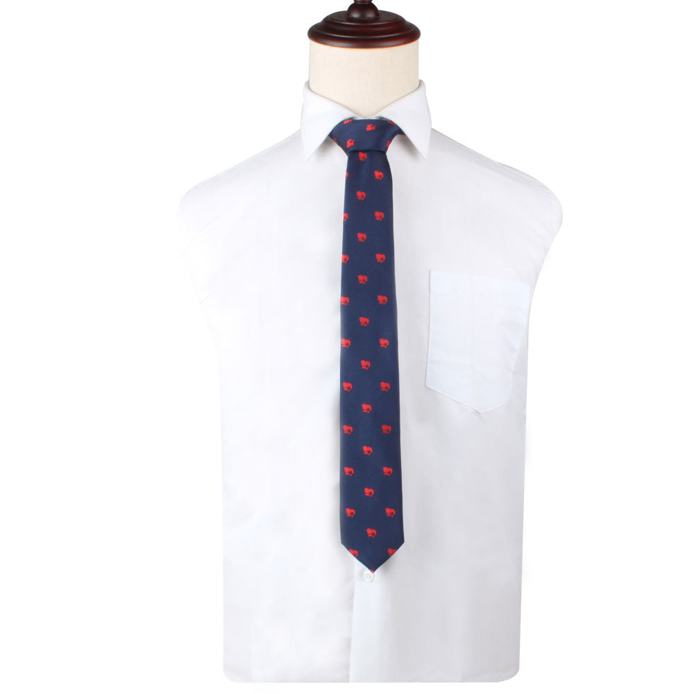 A mannequin displaying strength in a Boxing Print Tie.