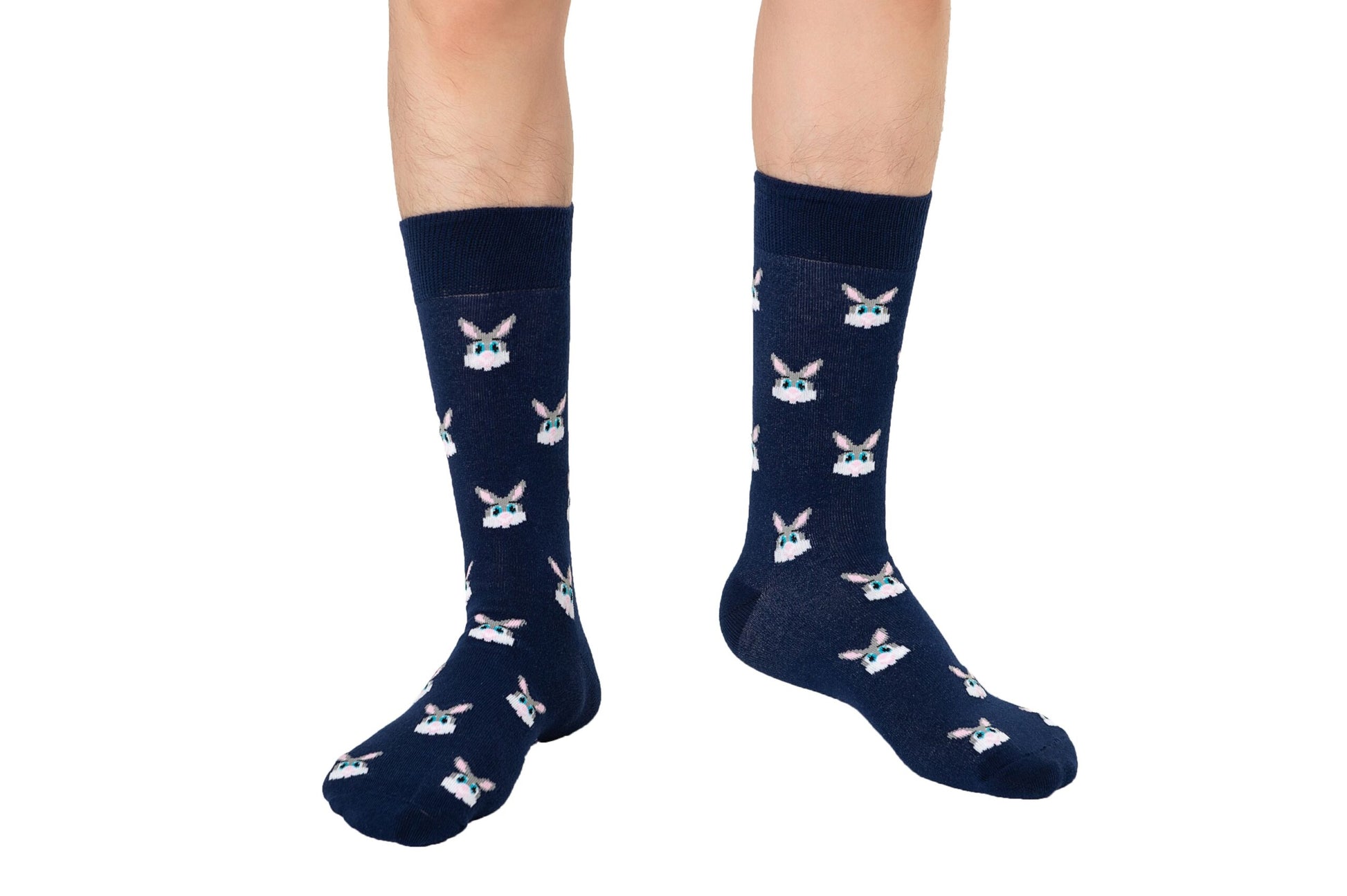 A pair of legs with Bunny Socks.