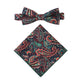 A Carpe diem Paisley Cotton Bow Tie & Pocket Square Set adding vibrant flair.