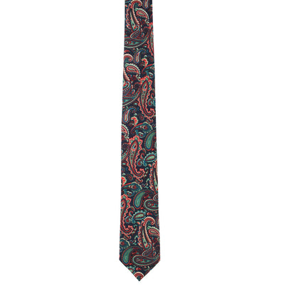 A Carpe diem Paisley Cotton Skinny Tie & Pocket Square Set, perfect for seizing the day.