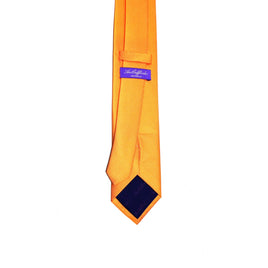 A Classic Orange Skinny Tie on a white background.