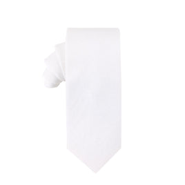 A Classic White Cotton Business Tie on a white background.