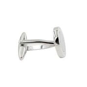 Against a white background, the Inner Circle Silver Cufflink showcases its oval face and polished gleam with undeniable charm.