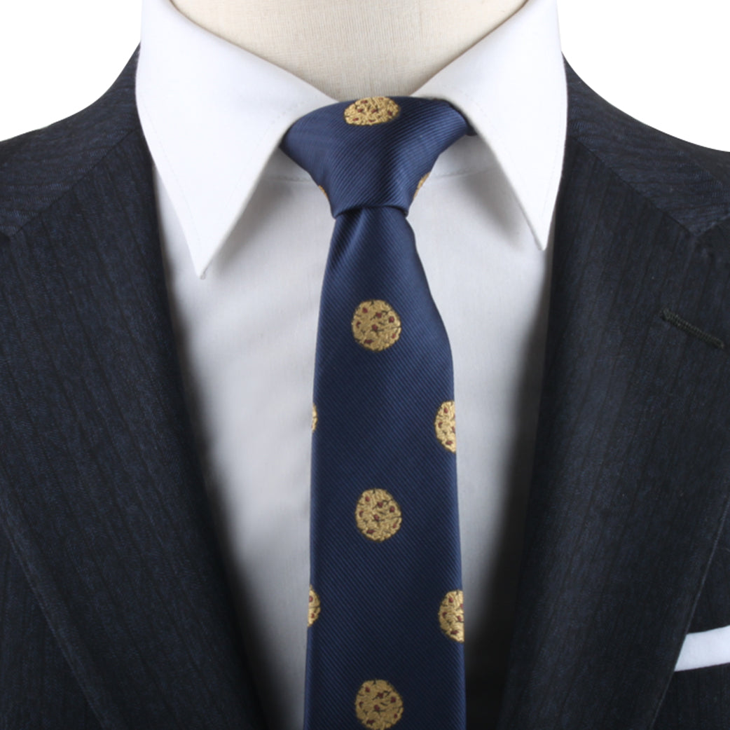 A mannequin in a suit with a Cookies Necktie.