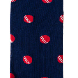 A blue and red Cricket Sock +Socks.