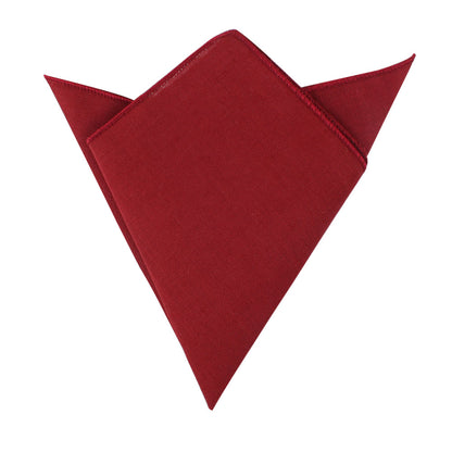 Red Cotton Skinny Tie & Pocket Square Set