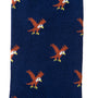 Close-up of Eagle Bird Socks in blue, featuring a repeating pattern of small, cartoon-style brown eagles with yellow beaks and talons—ideal for bird lovers and wildlife sock fans.