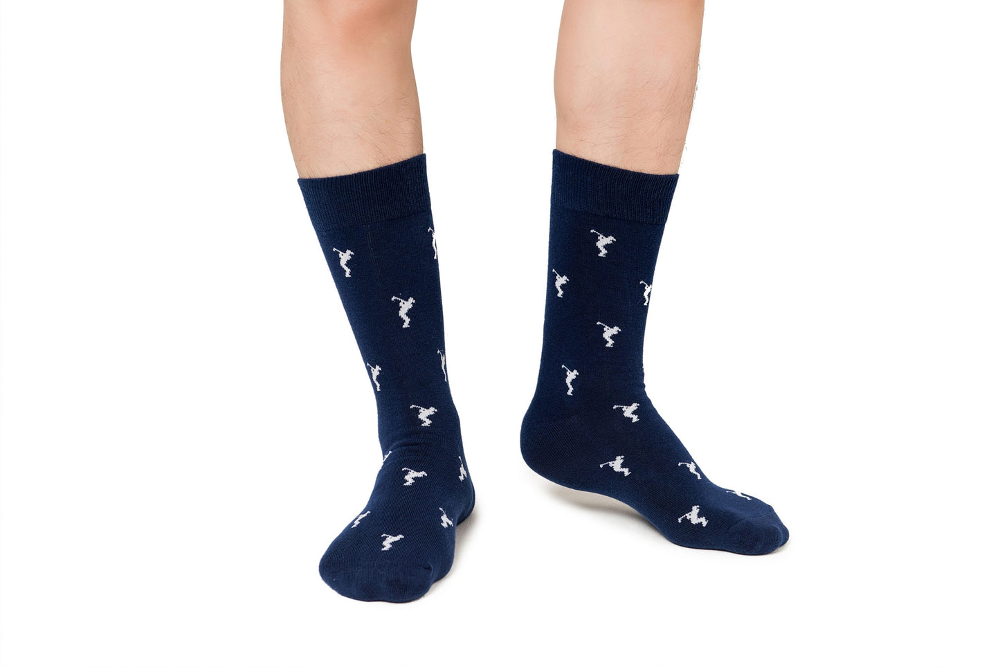 A woman wearing a pair of Golf Swing Socks.