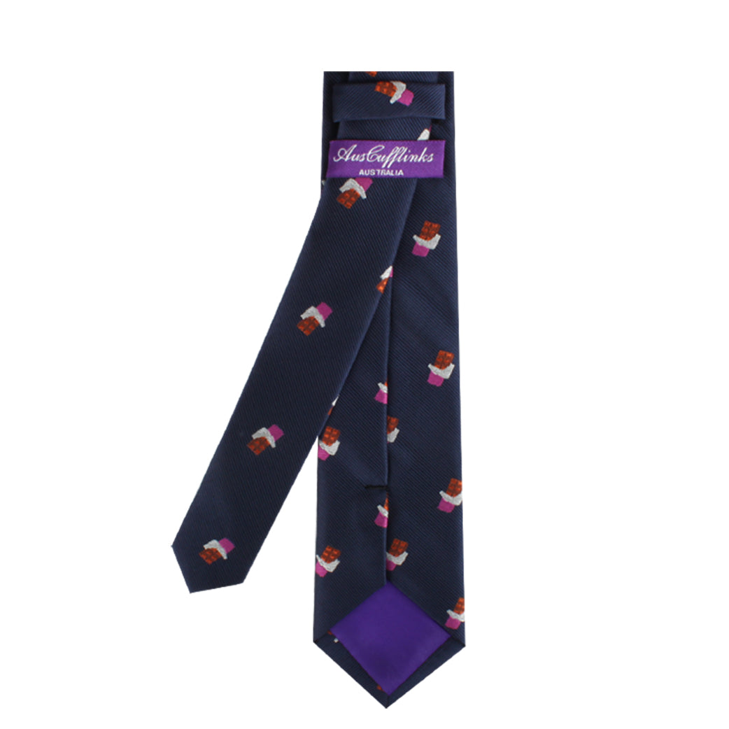 A Gourmet Chocolate Tie with ice cream on it, perfect for indulgence.