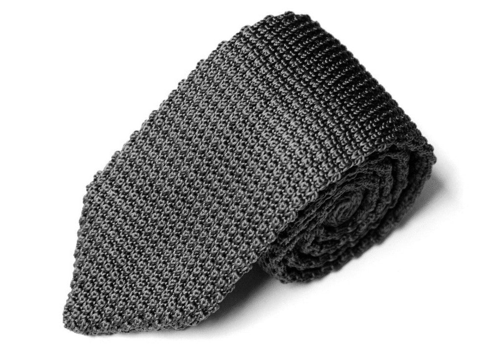 Classic Grey Knit Tie