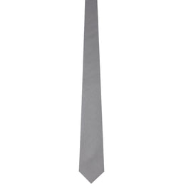 A Brushed Grey Skinny Cotton Tie on a white background.