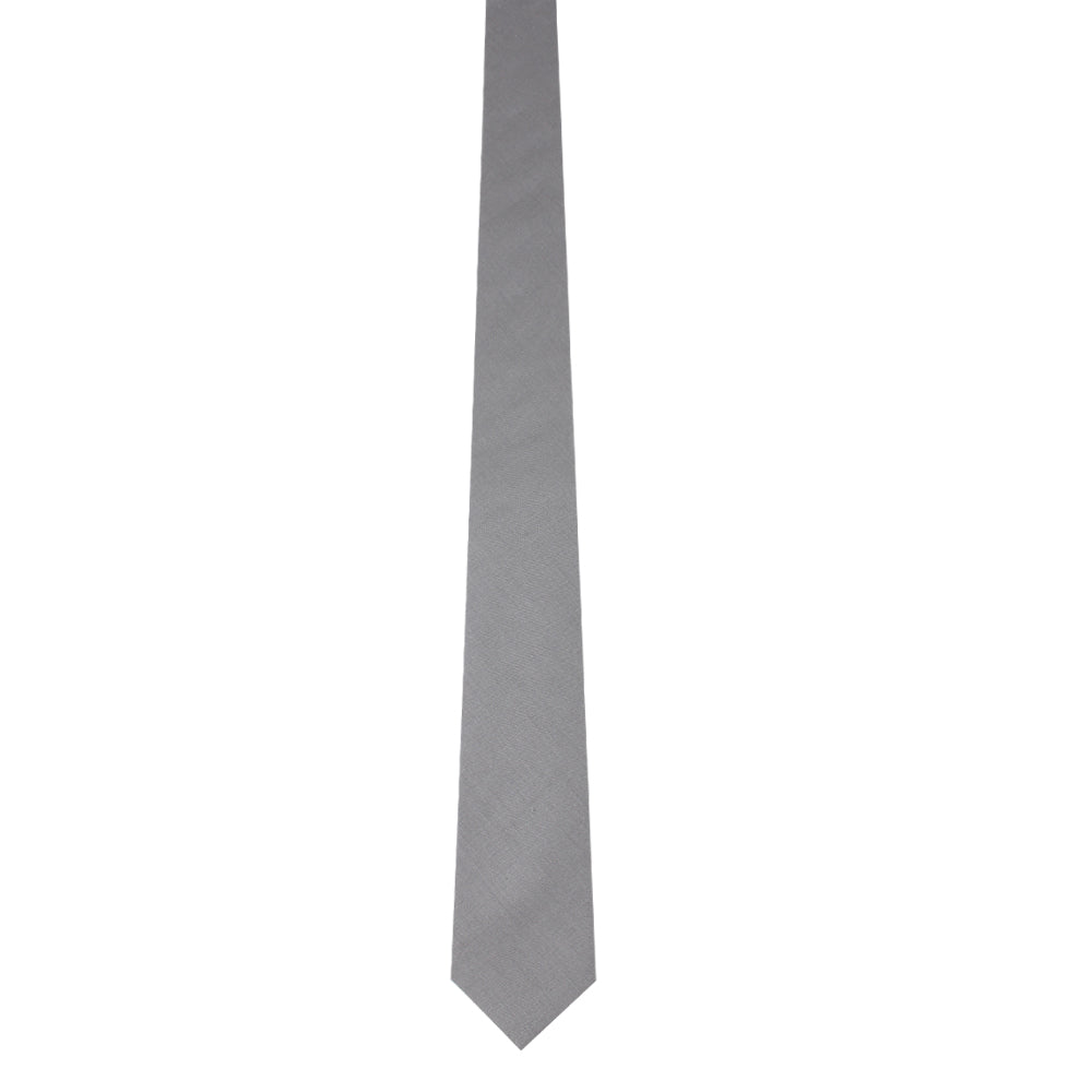 Brushed Grey Skinny Cotton Tie
