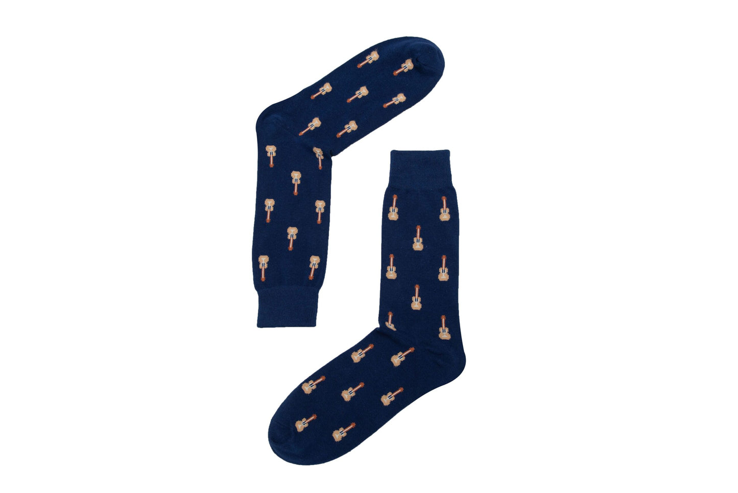 A pair of Guitar Socks featuring a whimsical wine bottle design.