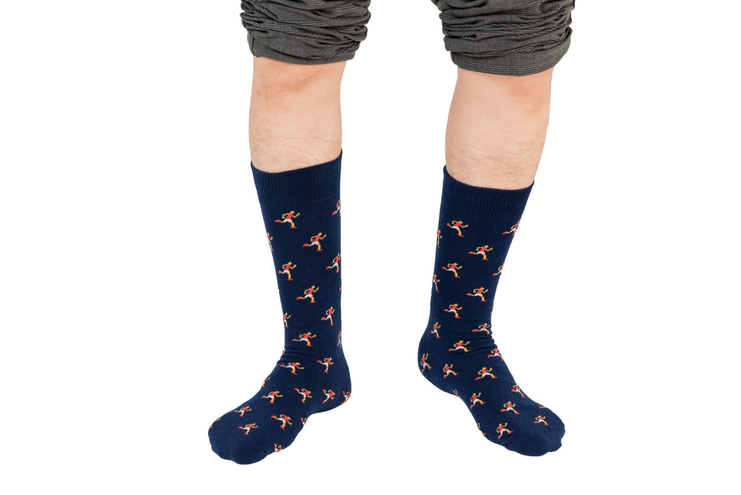 A boy donning Athletics Socks.