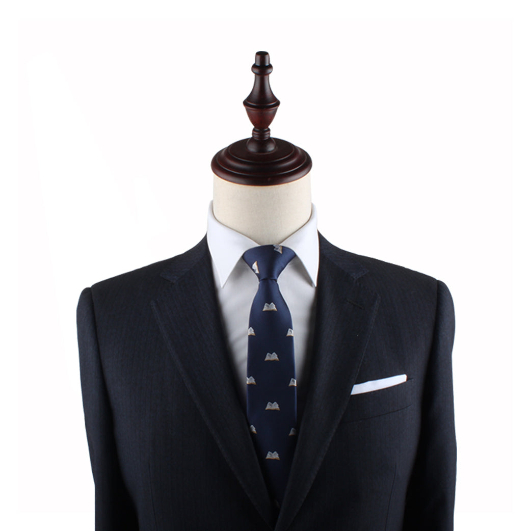Refined fashion: a Library Pattern Tie displayed on a mannequin.
