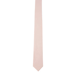 Cream Pink Skinny Cotton Tie