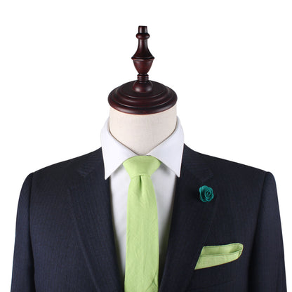 Lime Green Cotton Skinny Tie