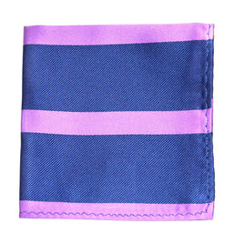 Navy Purple Stripe Pocket Square