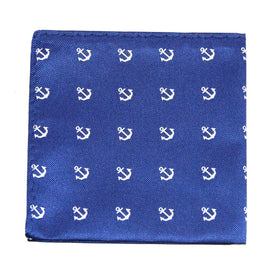 Introducing the Navy White Anchor Pocket Square, a stylish accessory that radiates nautical charm with its navy background and white anchor design.