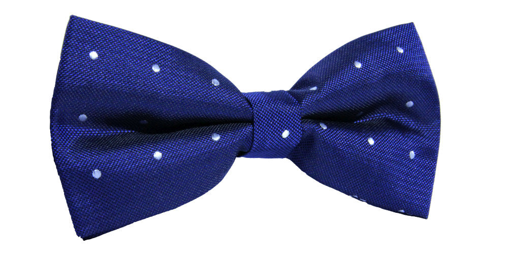 Navy White Polka Dot Bow Tie