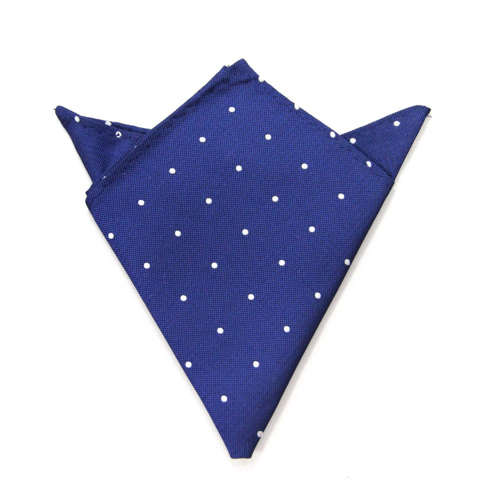 Navy White Polka Dot Business Tie & Pocket Square Set