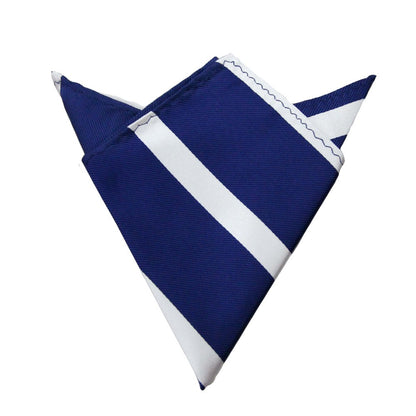 Navy White Stripe Business Tie & Pocket Square Set