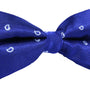 The Tear Drop Navy Bow Tie showcases effortless elegance with its ribbed texture and small white embroidered paisley patterns.