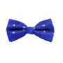 The Tear Drop Navy Bow Tie offers timeless sophistication with a subtle pattern of small, white paisley shapes.