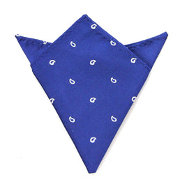 Navy White Tear Drop Pocket Square