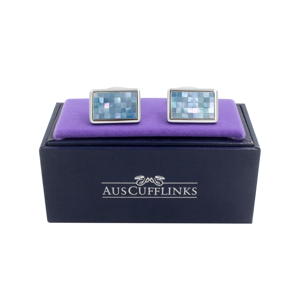 Ocean Blue Mosaic Cufflinks