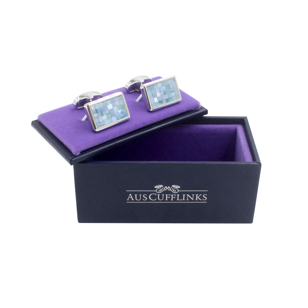 Ocean Blue Mosaic Cufflinks