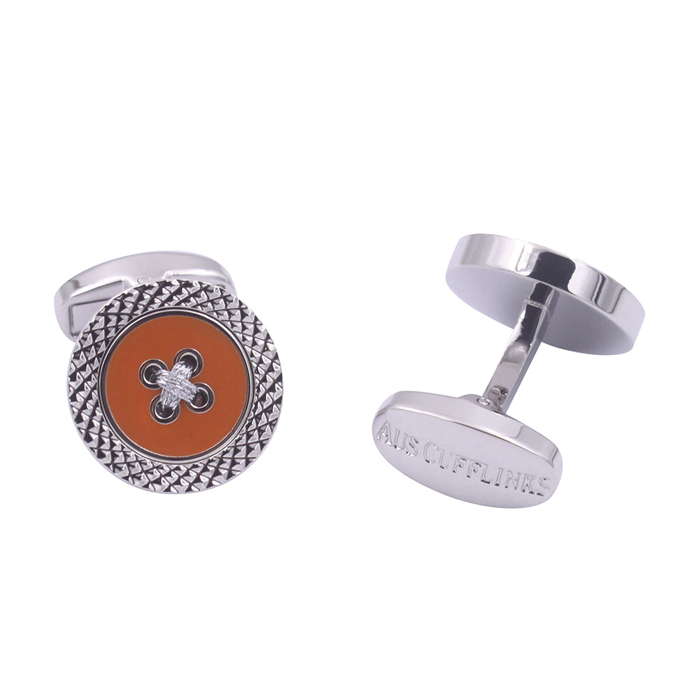 Orange Button Cufflinks