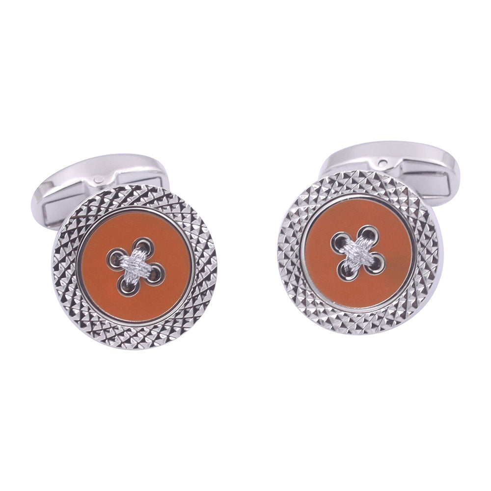 Orange Button Cufflinks