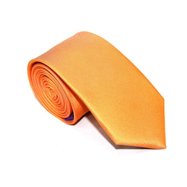 A Classic Orange Skinny Tie on a white background.