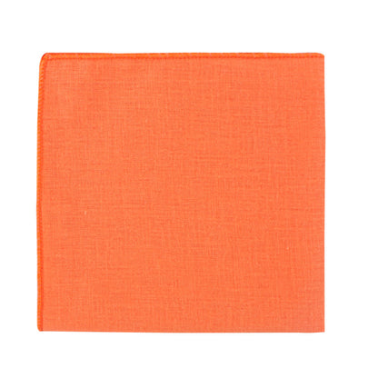Peach Orange Cotton Skinny Tie & Pocket Square Set