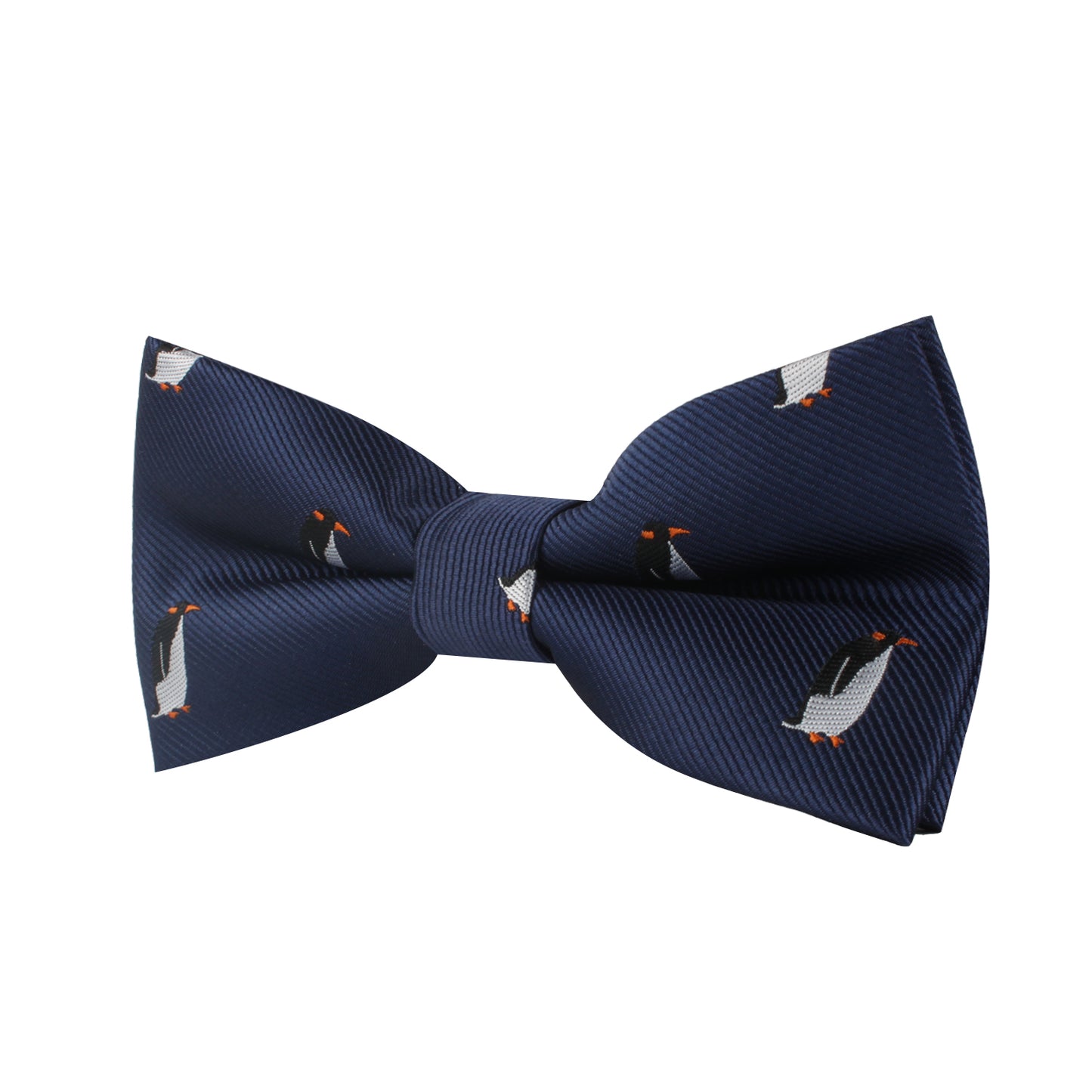 A Penguin Bow Tie featuring a pattern of small penguins, exuding cold elegance with its charming design.