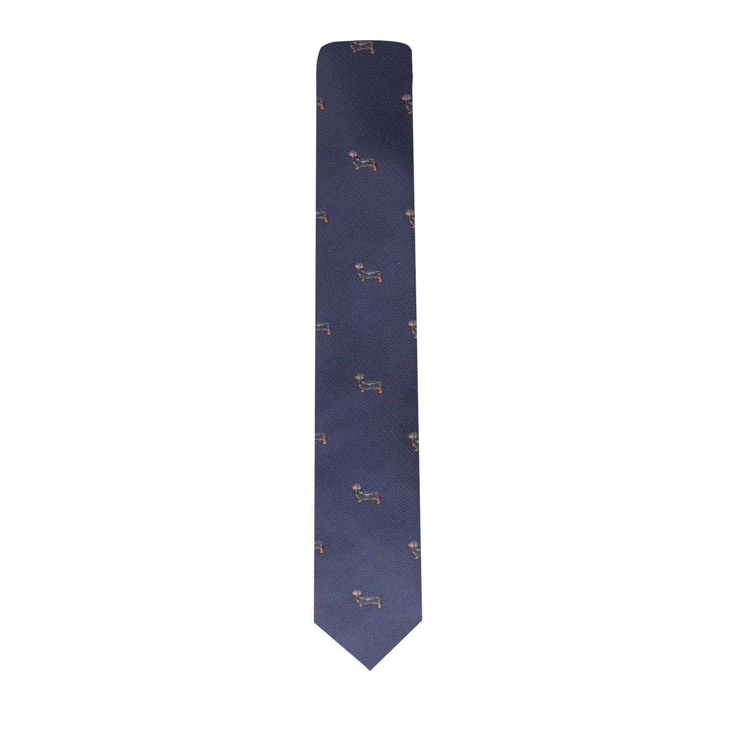 A quirky blue Pet Lover Slim Tie with a playful dog print.