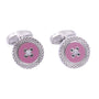 The Pink Button Cufflinks, with their round design and pink center, exude refined elegance and timeless sophistication.