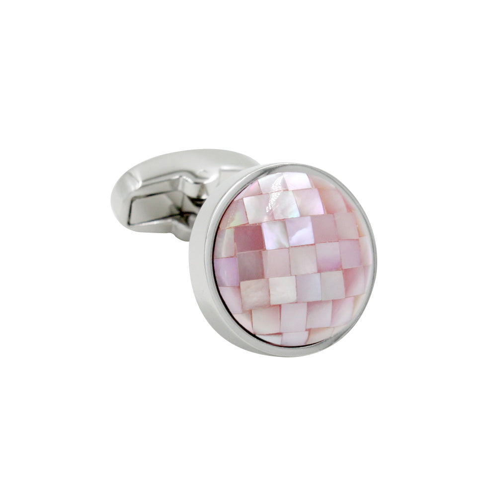 Pink Crystal Dome Cufflinks