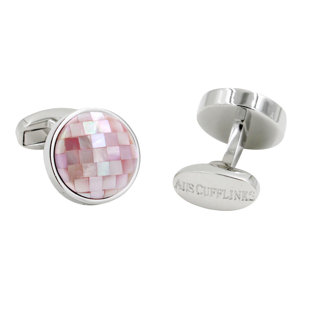 Pink Crystal Dome Cufflinks