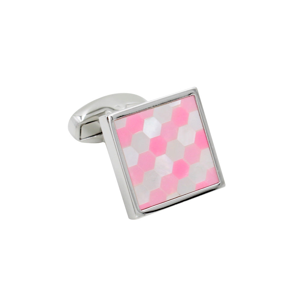 Pink Crystal Mosaic Cufflinks
