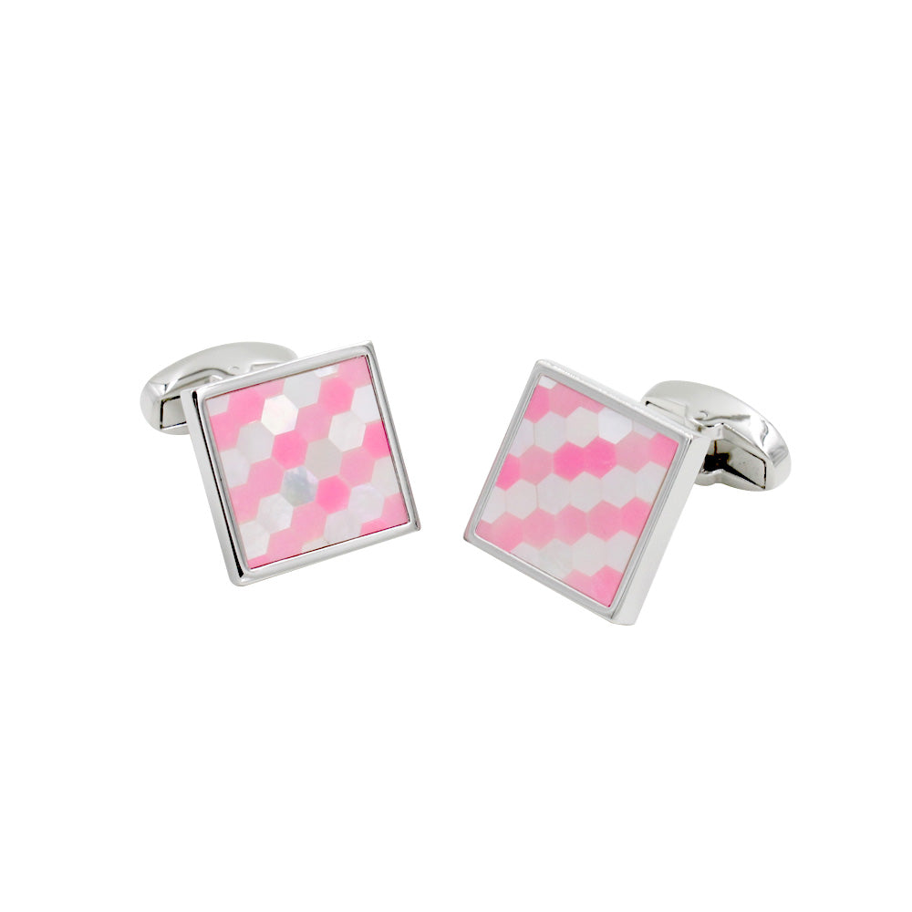 Pink Crystal Mosaic Cufflinks