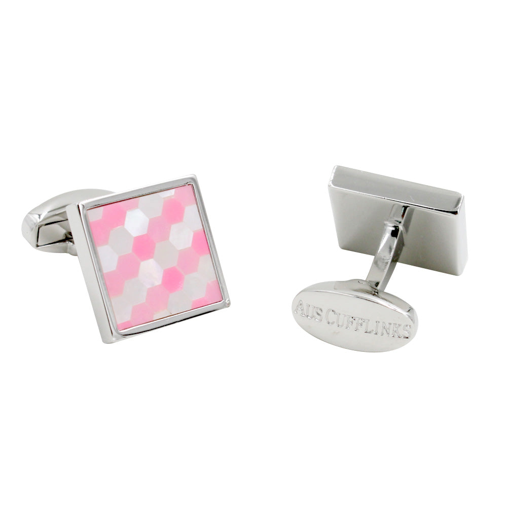 Pink Crystal Mosaic Cufflinks