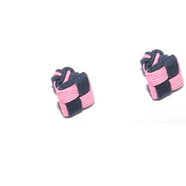Pink & Navy Blue Square Cufflinks