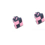 Explore our premium collection: Pink & Navy Blue Square Cufflinks featuring a woven knot design on a crisp white background.