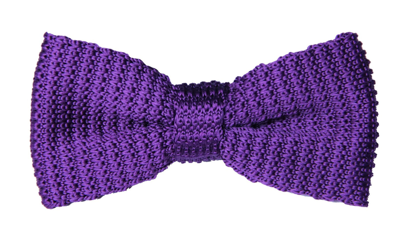 Purple Knit Bow Tie