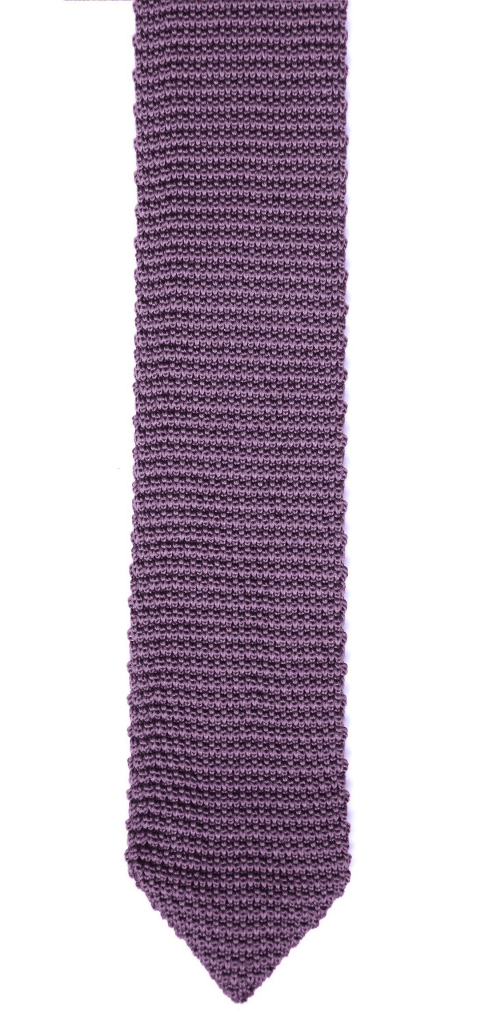 A modern Classic Purple Knit Tie against a white background.