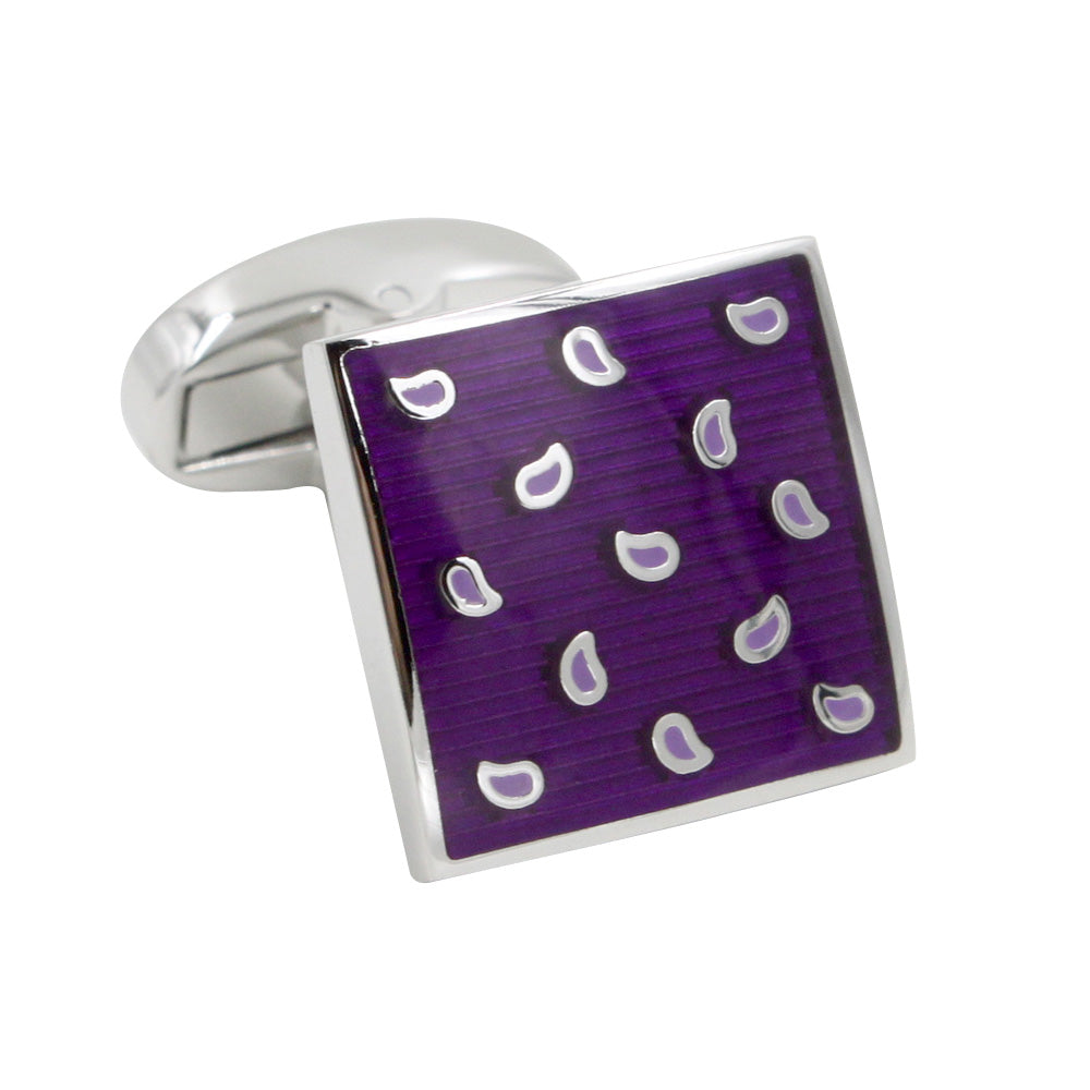 Tear Drop Purple Cufflinks