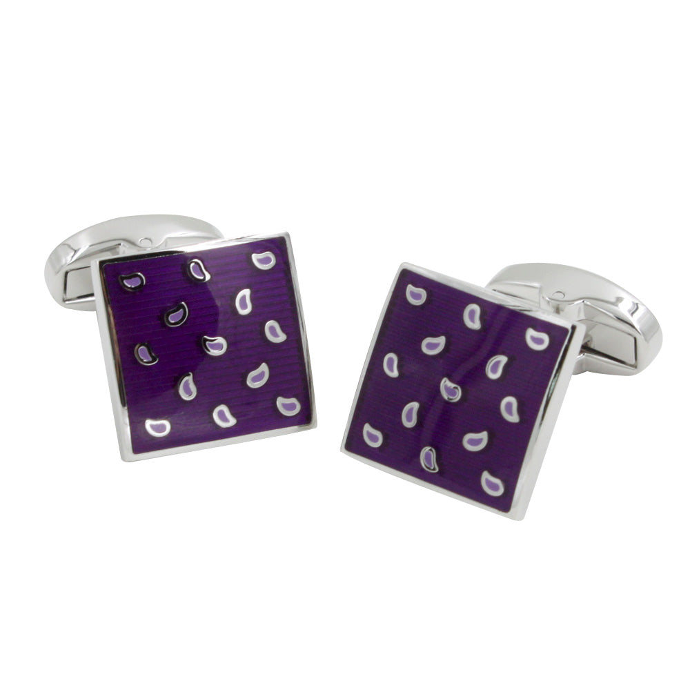 Tear Drop Purple Cufflinks