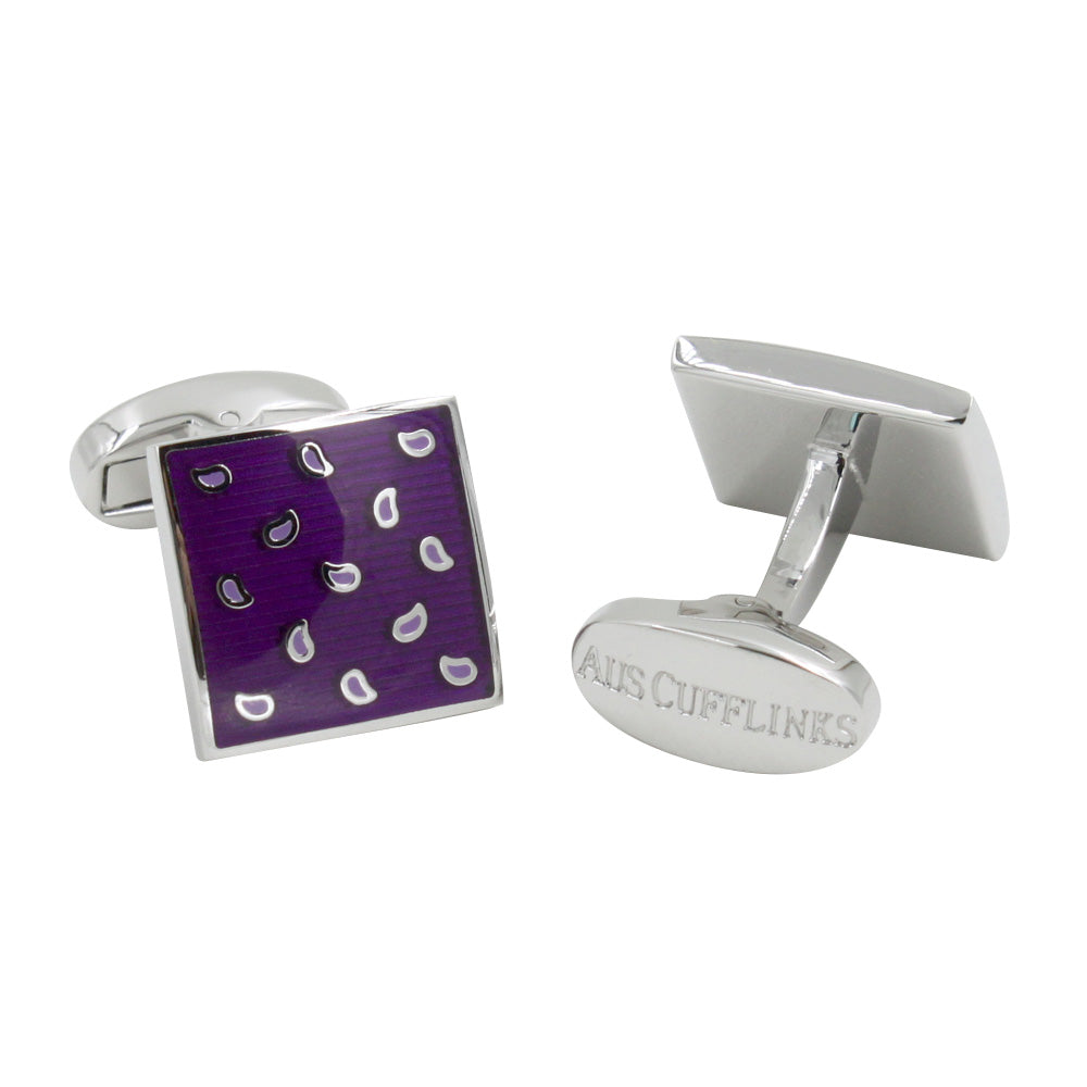 Tear Drop Purple Cufflinks